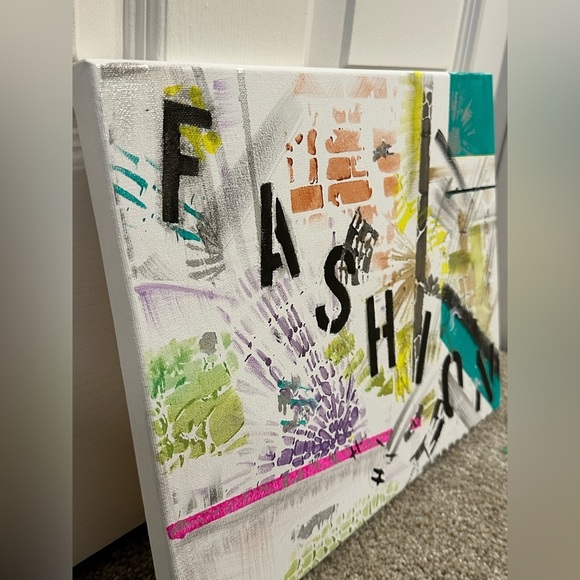 Original Art Abstract Street Art Style Fashion Acrylic on Canvas 11x14 - Picture 3 of 5